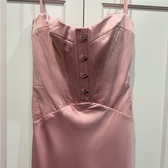 House of CB NEW  'IMOGEN' ROSE PINK SATIN CORSET MIDI DRESS- - Picture 8 of 10